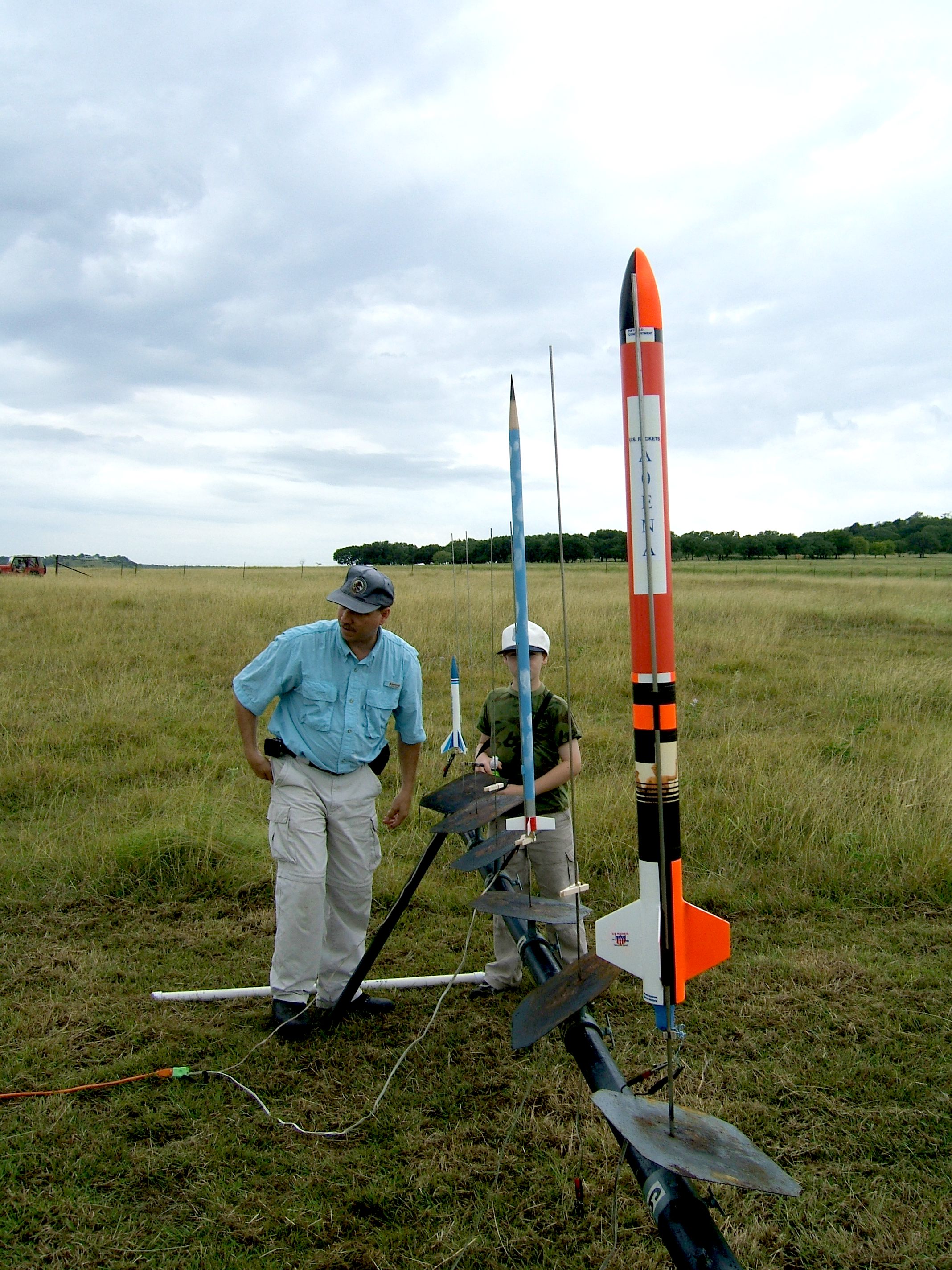 model rockets at target